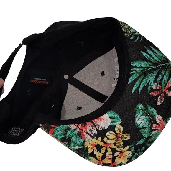 Dogee Wawa black tropical Hawaiian baseball cap adjustable back - Picture 4 of 6